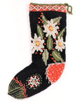Edelweiss Christmas Stocking – Alpine Floral Design: Black