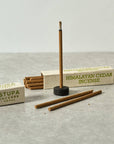 Cedar Incense Sticks & Holder - Set of 15