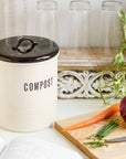 Steel Compost Bin Vintage Ivory - 1.25 Gallon