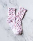 Blossom Casual Socks: Lilac/Ivory