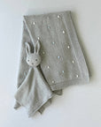 Bobble Knit Baby Blanket & Lovey Gift SET (Organic): Grey/ Ivory Bobble / OS
