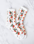 Strawberry Farm Casual Socks: Cream