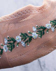 Floral Mesh casual socks: Beige
