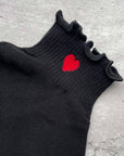 Ivory red Heart Socks: White