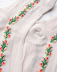 Floral Mesh casual socks: Beige