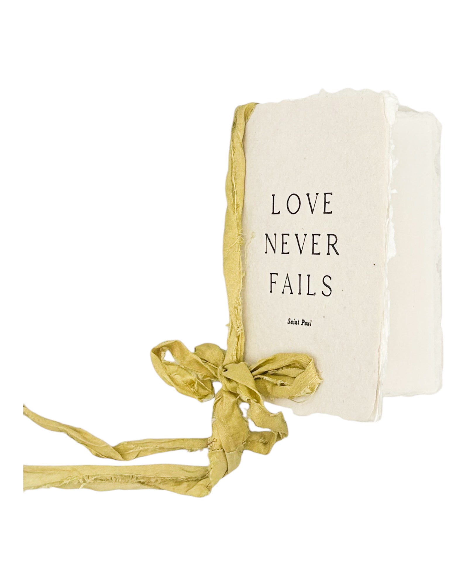 “Love Never Fails” Handmade Paper Notebook