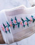 Floral Mesh casual socks: Beige