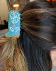 Eco Western Boots Hair Claw Clip: Almond Milk