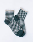 Picnic Mid Crew Socks: Oatmeal Red