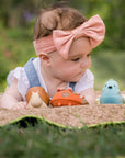 Grasshopper Natural Rubber Teether, Rattle & Bath Toy