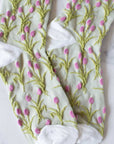 Vintage Tulip Casual Socks: Sage