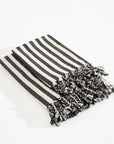 Light Weight 100% Cotton Beach Towels - Black/Cream