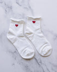 Women's Amelia Little Heart Shape Socks: Black