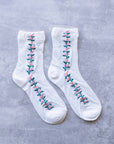 Floral Mesh casual socks: Beige