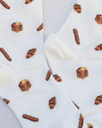 Breakfast Pastry Casual Socks: Ivory/Bakery