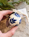 Hand-painted Blue & White Christmas Ornaments Set of 12