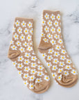 Full of Daisy Casual Socks: Rust