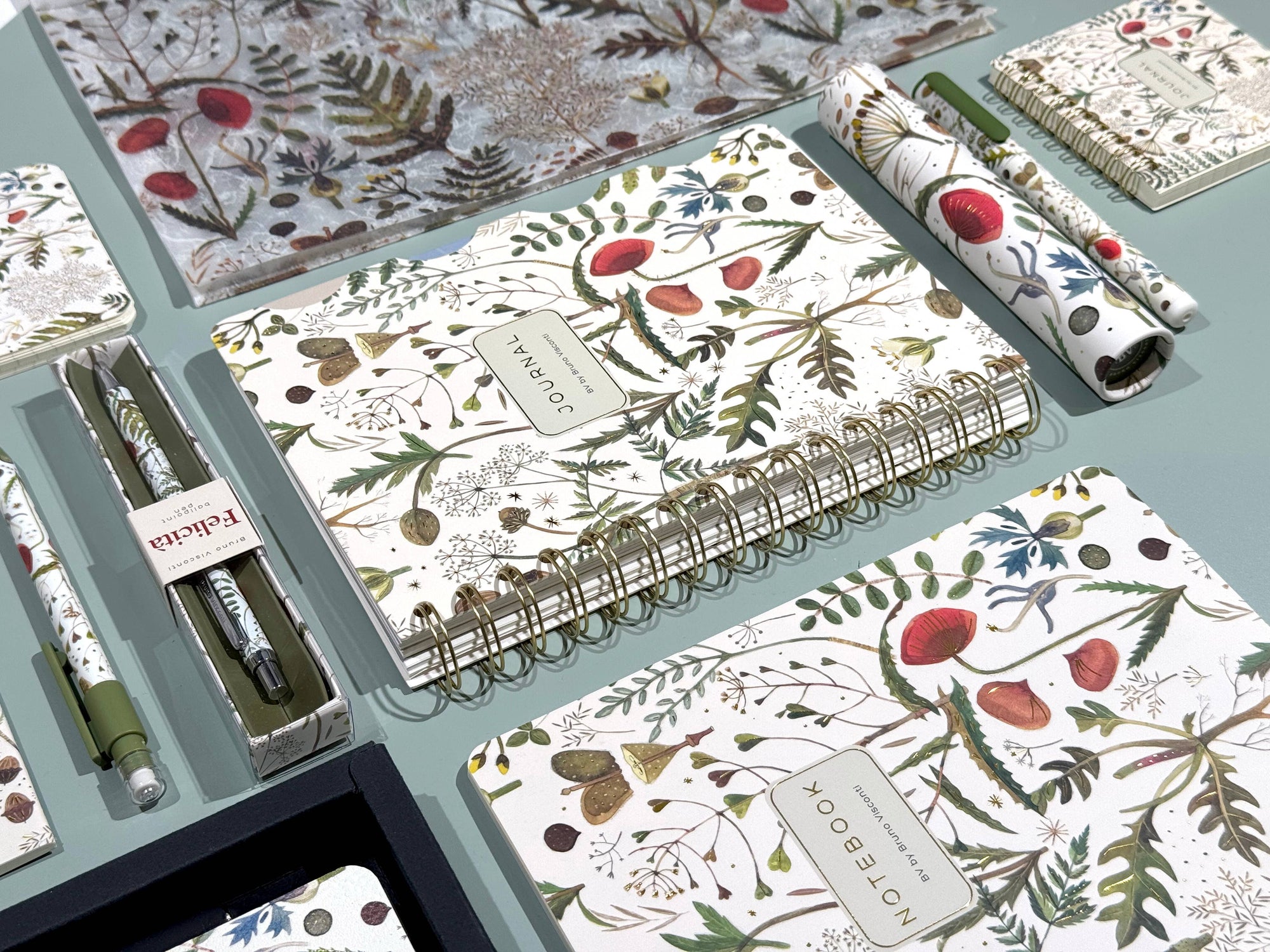 Small Notebook  Greens and Flowers