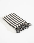 Light Weight 100% Cotton Beach Towels - Black/Cream