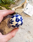 Hand-painted Blue & White Christmas Ornaments Set of 12