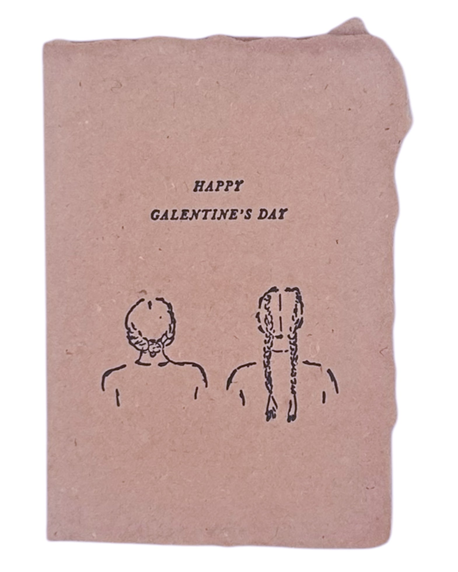 braided hair happy galentine’s day valentine card