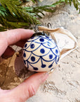 Hand-painted Blue & White Christmas Ornaments Set of 12