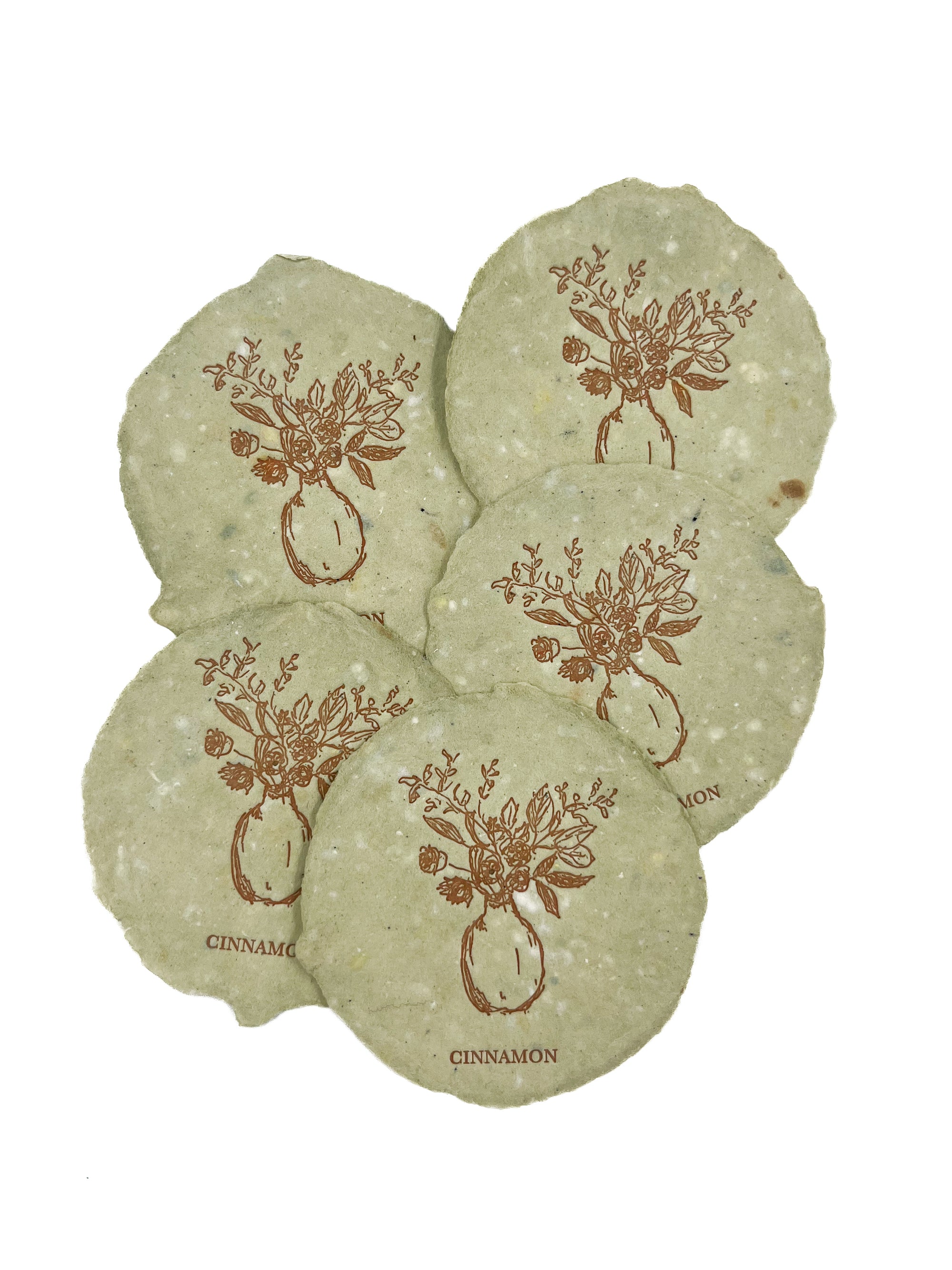 Leaf 3.75x5.25 Handmade Paper with Custom Letterpress