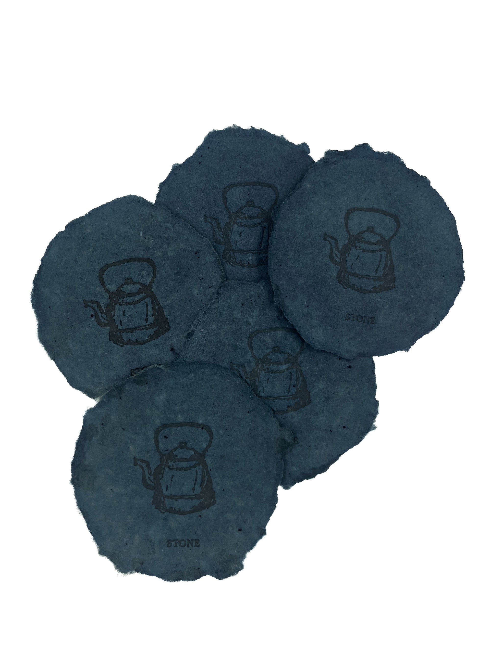 Indigo A7 Handmade Paper with Custom Letterpress