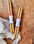 Hand-Dipped 100% Beeswax Taper Candles