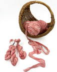 Watermelon Plant-Dyed Sari Silk Ribbon - 5 yards