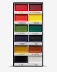 Japanese paint pan set with 12 colored squares, including red, yellow, green, blue