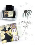 Japanese ink bottle, Art Nouveau Concrete Gray, Kuretake, gift set