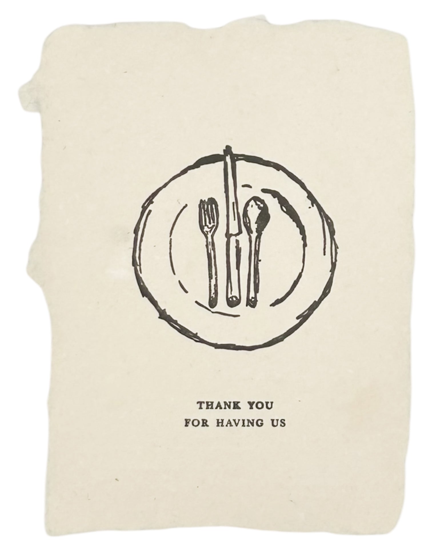 thank you for having us note card