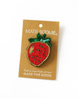 Handmade Beaded Brooch Pin - Beaded Strawberry