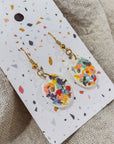Artist Messy Paint Palette Earrings: Dark Brown
