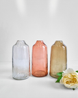 Tall Siena Handblown Hammered Bud Vase: Blush