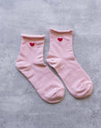 Women's Amelia Little Heart Shape Socks: Black