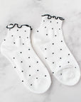 Cute Ruffled Ankle Socks: White