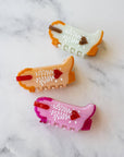 Eco My Sweet Heart Cowboy Boots Hair Claw Clip: Mint Caramel