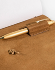 Suede Journal W/ Organic Cotton Paper Small: Cognac