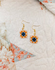 Quilt Block Dangle Earrings: Wild Prairie