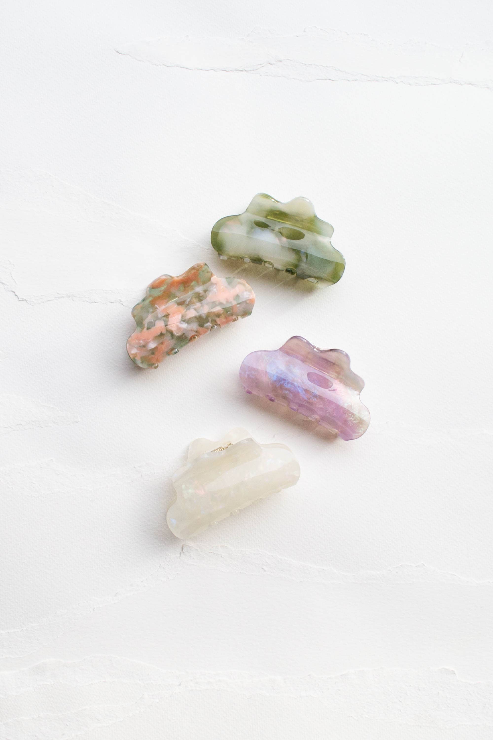 Eco Cloud Hair Claw Clip: Rainbow Cookie