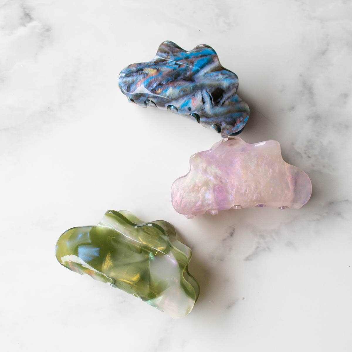 Eco Cloud Hair Claw Clip: Rainbow Cookie