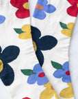 Women's Big Flower Casual Socks: Cream