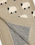 Furry Sheep - Organic Cotton Jacquard Knit Baby Blanket: One Size