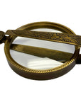 Antiqued Brass Magnifying Glass with Folding Handle, 4-3/4”