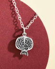 Sterling Silver 18 Inch Pomegranate Charm Necklace