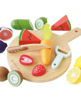 Wooden Chopping Board & Sliceable Play Food