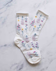 Women's Botanical Garden Casual Socks: Ivory