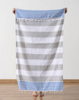 Light Weight 100% Cotton Beach Towels - Orange/Pink